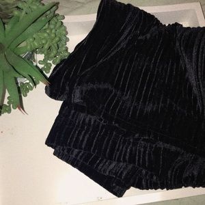 velvet ribbed flare leggings (l)